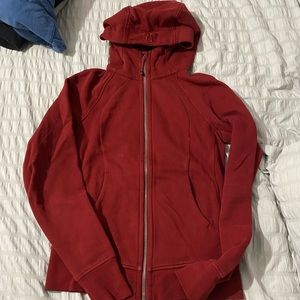 Lululemon Deep red/maroon full zip scuba hoodie